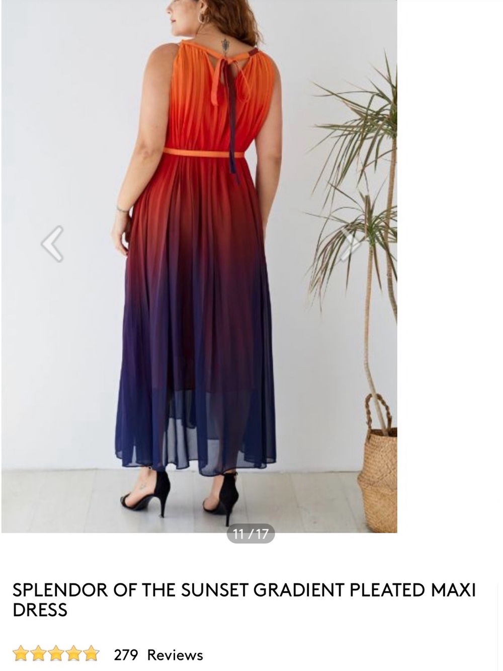 Splendor of the Sunset Gradient Pleated Maxi Dress - Picture 3 of 10